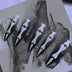 10pcs Halloween Goth Bone Press On Nail-Glossy Long Almond Shape False Nail Sweet and Cool Full Cover Design for Women and Girls