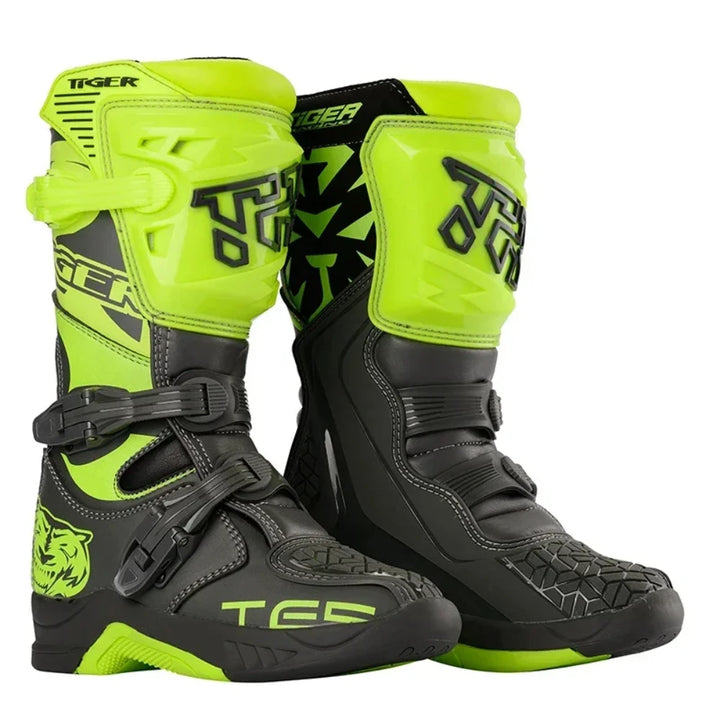 Original Children TIGER Motorcycle Boots ATV Downhill Off-Road Botas Racing Riding Soft Sole Youngster Motocross Boots For Kids