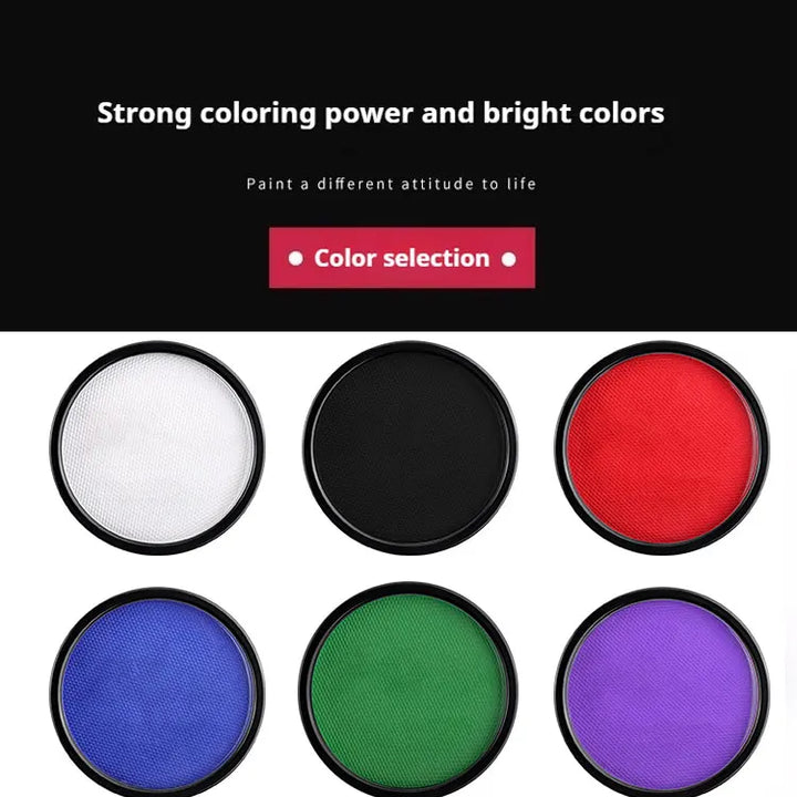 30g Monochrome Water Soluble Face Body Paint Vibrant DIY Makeup for Christmas Parties Long-Lasting Professional Quality Cosmetic