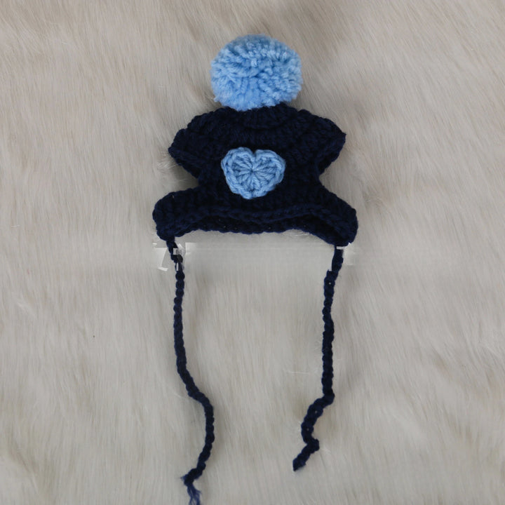 Cute Crochet Pet Hat with Wool Ball - Soft Yarn Cat Dog Costume, Birthday Photo Prop, Warm Winter Hat for Puppy Kitten