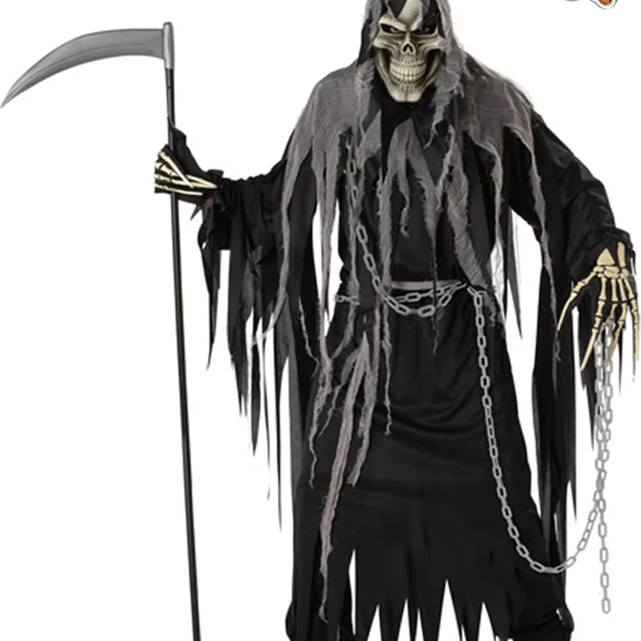 Halloween skeleton ghost cosplay costume adult horror death god costume cosplay robe costume cosplay fancy costume