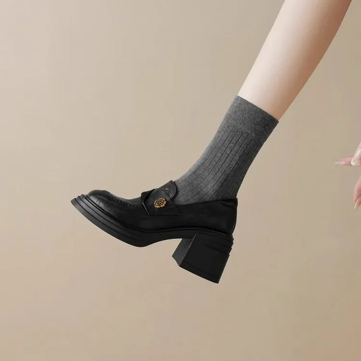 Women's Dress Shoes Fashion Retro Spring Autumn Women Mary Jane Shoes Causal Versatile Lolita Ladies High Heels Leather Shoes