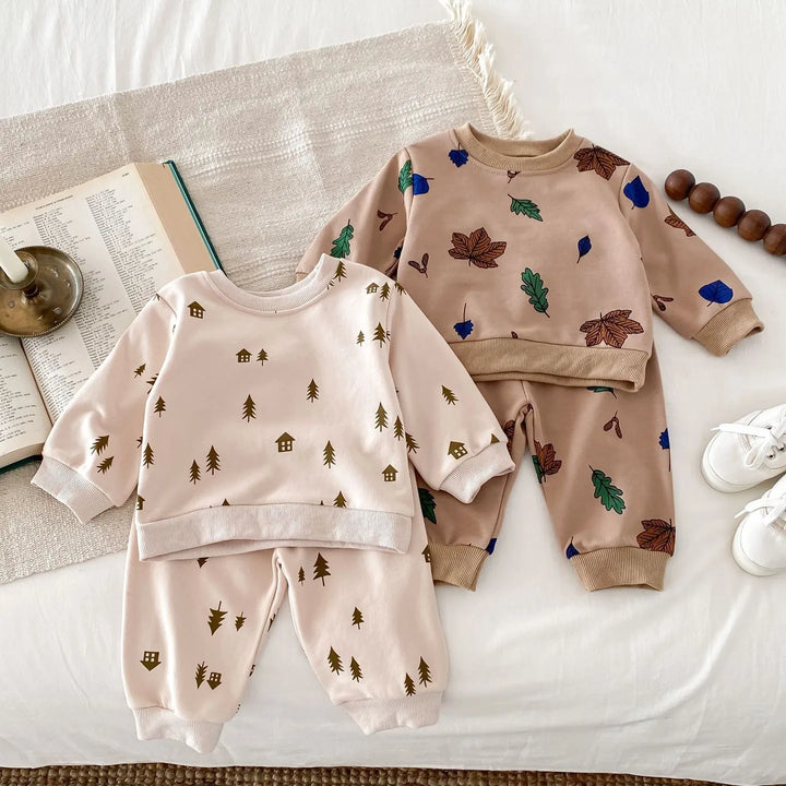 Newborn Baby Boy Girl Clothing Sets Spring Clothes 2PCS Outfits Long Sleeve Hoodie Top Sweatshirt+Elastic Pants Baby Items