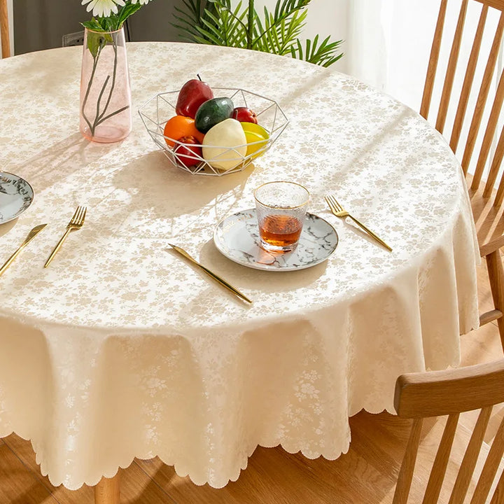 Waterproof  Round Table Cloth Pastoral PVC Plastic Kitchen Tablecloth Oilproof Antifouling Cover Dining Table Cloth Decorate