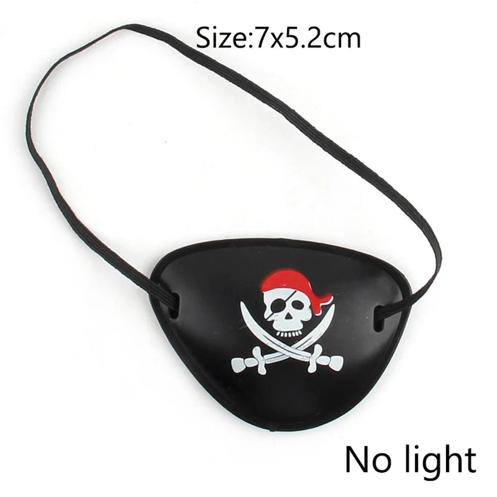 Adults Black Pirate Hats with Skull Pattern Halloween Cosplay Props Parties Caribbean Pirate Costume Hats LED Glowing Party Hat