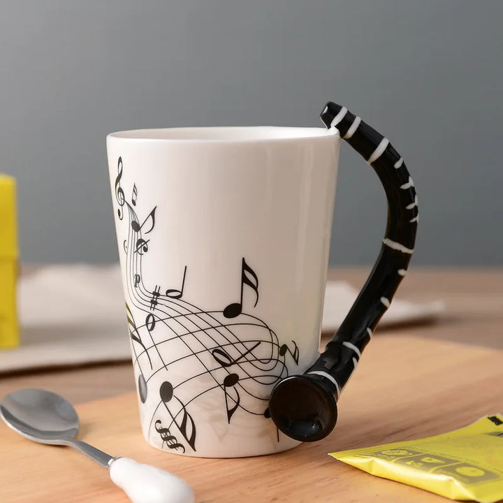 Dropshipping Ceramic Mugs Guitar Mug Musical Instrument Musical Note Shapes Coffee Mugs Milk Tea Cups Drinkwars for Kitchen Tool