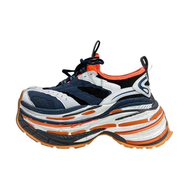 Fashion Designer Shoes Sneakers for Women and Men Mixed Colors Mesh Air Thick Sole Couple Chunky Sneakers Height-increasing