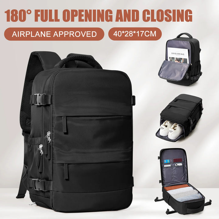 Travel smart – no extra fees!
Ryanair-approved 40x20x25 cabin backpacks. Perfect for business, college, and travel. Waterproof, stylish, and underseat-ready. ✈️🎒