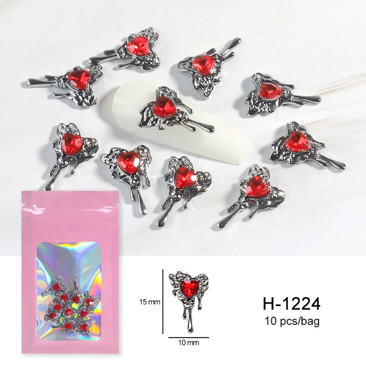 Halloween Alloy Nail Art Charms 3D Ghost Skull Pumpkin Golden Silver Classic Nails Jewelry Ornaments DIY Manicure Accessories