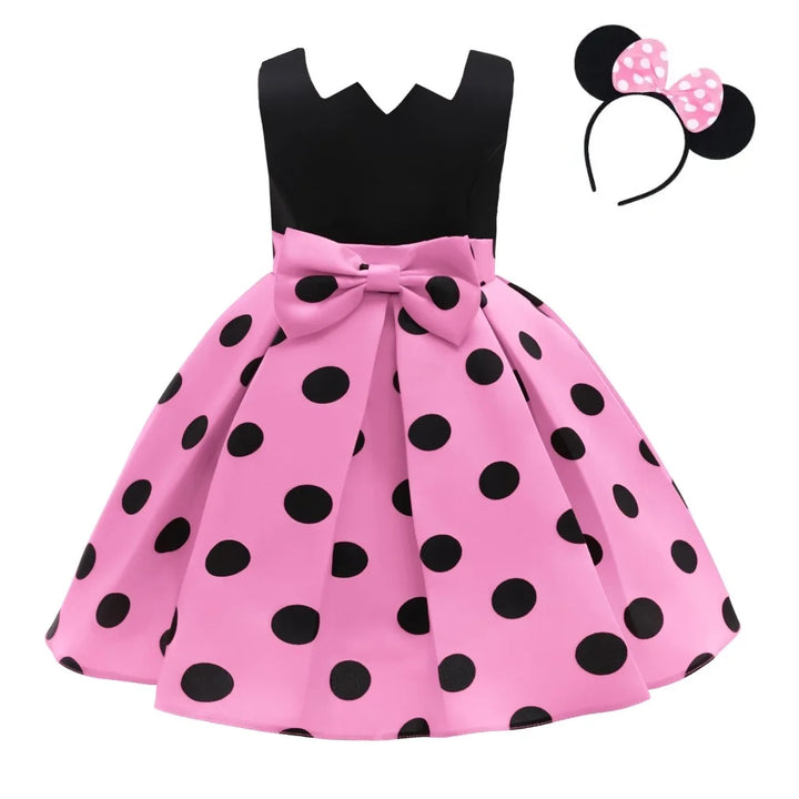 Girl Dresses Baby Girl Clothes Tutu Princess  Dress+Minnie Mouse Ear Headband Cosplay Halloween Birthday Party Fancy Costume