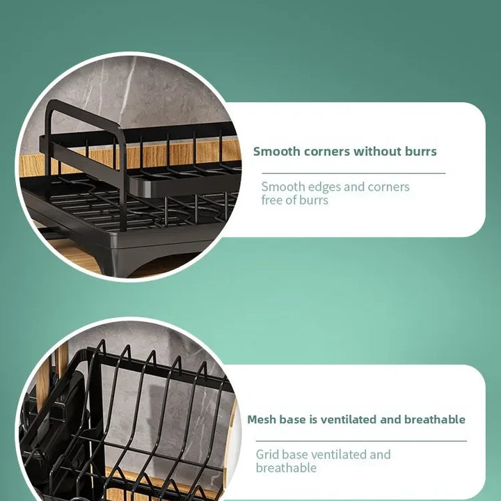 Kitchen utensil drain pipe drain storage rack countertop utensil drain, chopstick storage rack with cup holder