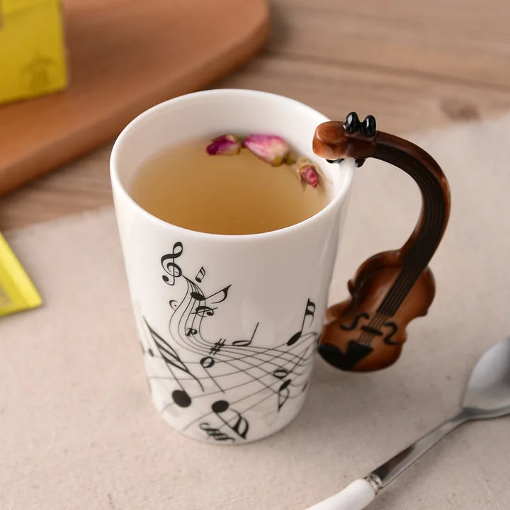 Dropshipping Ceramic Mugs Guitar Mug Musical Instrument Musical Note Shapes Coffee Mugs Milk Tea Cups Drinkwars for Kitchen Tool