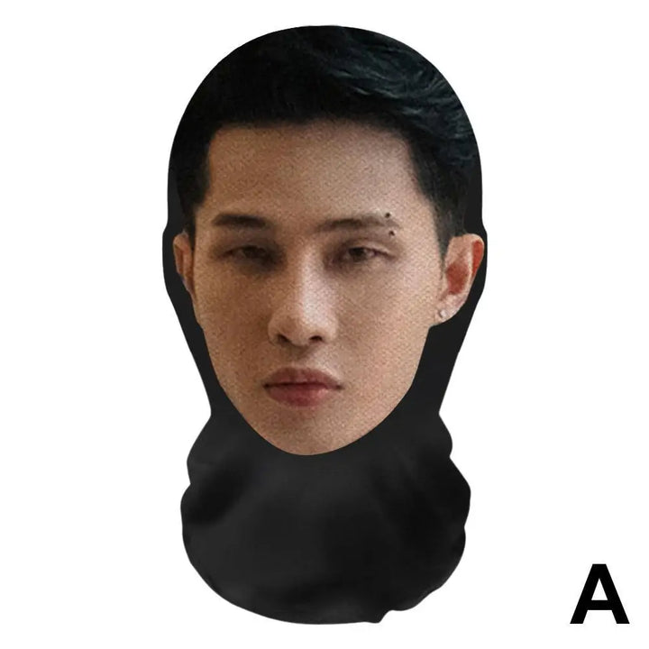 Halloween Cosplay Headwear Fashion Hip Hop Hood Hat Headgear 3D Full Face Mask Elastic Mesh Celebrity Face Mask for Party