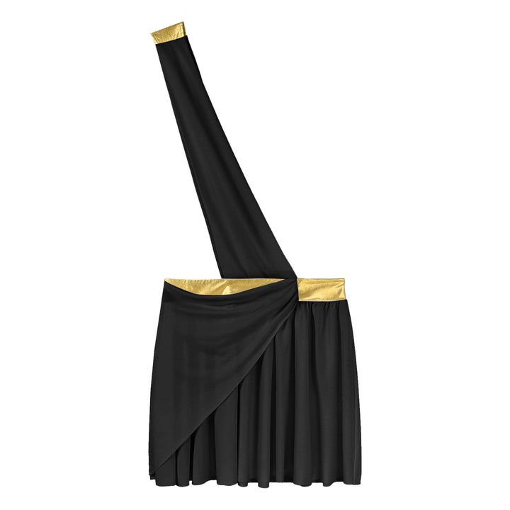Halloween Ancient Greek Warrior Cosplay Costume Mens One Shoulder Strap Contrast Color Ruffle Skirt Carnival Theme Party Wear