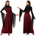 Halloween Costume Vampire Witch Cosplay Costume for Women Flared Mesh Cuffs Medieval Witch Maxi Dresses Masquerade Party Dress