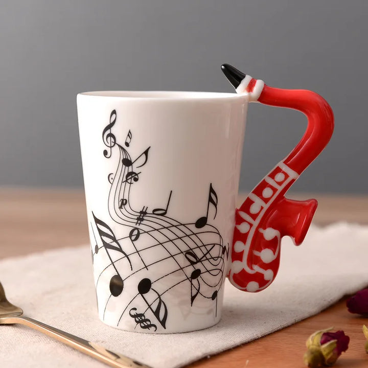 Dropshipping Ceramic Mugs Guitar Mug Musical Instrument Musical Note Shapes Coffee Mugs Milk Tea Cups Drinkwars for Kitchen Tool