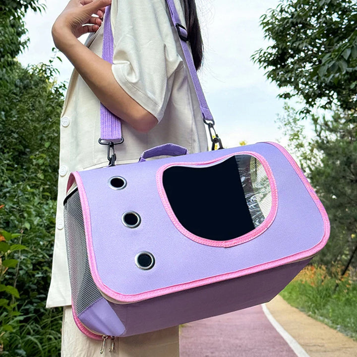 Portable Pet Carrier Bag for Small Dogs Cats Outdoor Foldable Cat Bag Breathable Cat Shoulder Bag Kitten Carrying Bag