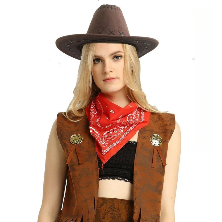 Halloween COS Costume Party Costume Denim Themed Dress Up Western Denim Suit Denim Vest Set
