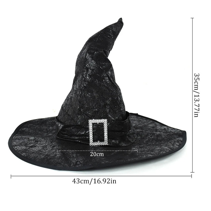 Halloween Witch Wizard Black Hat Party Cosplay Costume Headgear Devil Cap Prop Halloween Party Decoration Supplies For Women Men