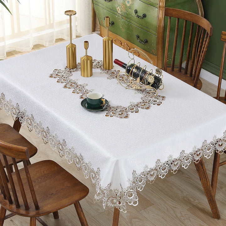 Elegance for Every Occasion
This white floral lace embroidered tablecloth adds a touch of sophistication to any setting. Waterproof, versatile, and perfect for dining tables, weddings, or home décor. ✨🍽️