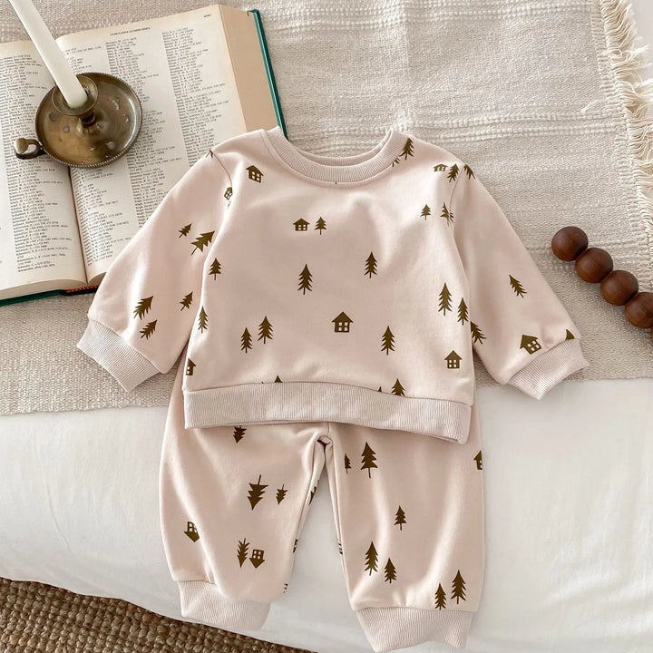 Newborn Baby Boy Girl Clothing Sets Spring Clothes 2PCS Outfits Long Sleeve Hoodie Top Sweatshirt+Elastic Pants Baby Items
