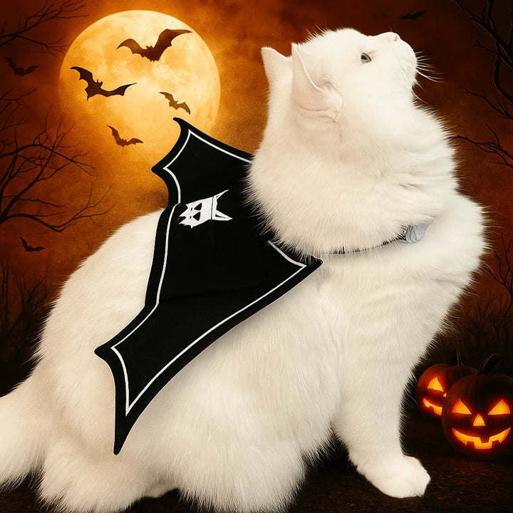 Halloween Cat Dress Up Costume Soft Adjustable Cats Bat Wing Cosplay Clothes Polyester Halloween Party Supplies Pet Supplies