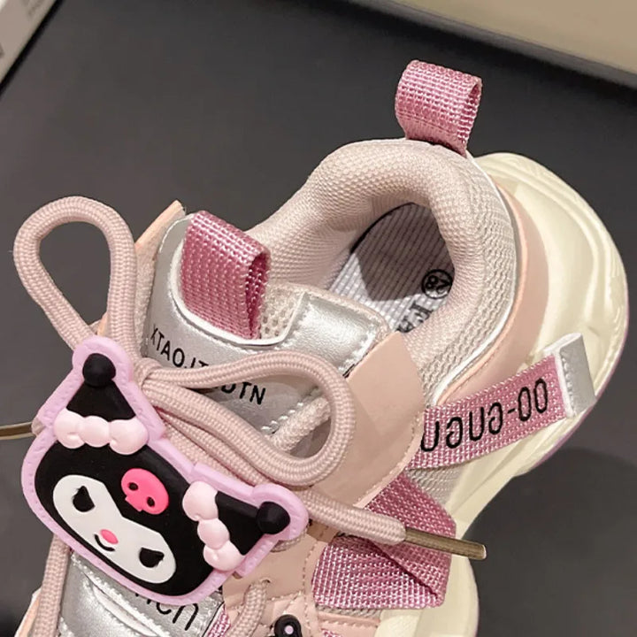 Cute Girl's Sneakers Cartoon Kuromi Melody Children Tennis Shoes Fashion Versatile Causal Classic Kids School Basketball Shoes