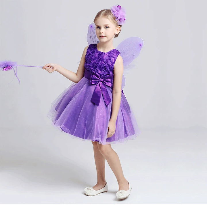 Flower sequins princess dress for little girls Summer 2025 Christmas festive tuxedo dress-tutus clothes for children dress