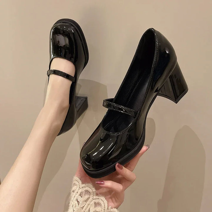 Women's Dresses Leather Shoes New Spring Autumn Women's Loafers Fashion Catwalk Versatile Mary Jane Shoes Ladies High Heel Shoes