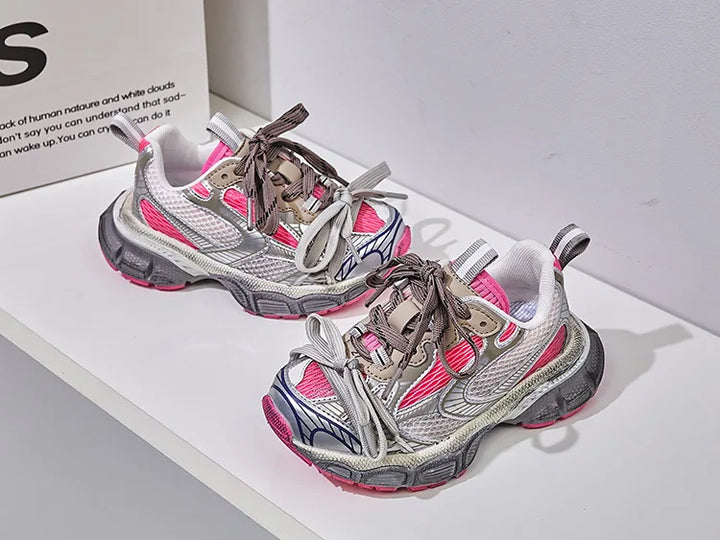Children Brand Casual Sneakers 2023 Autumn Boys Girls Sport Shoes Kids Thick-sole Sneakers Women Chunky Trainers Running Shoes