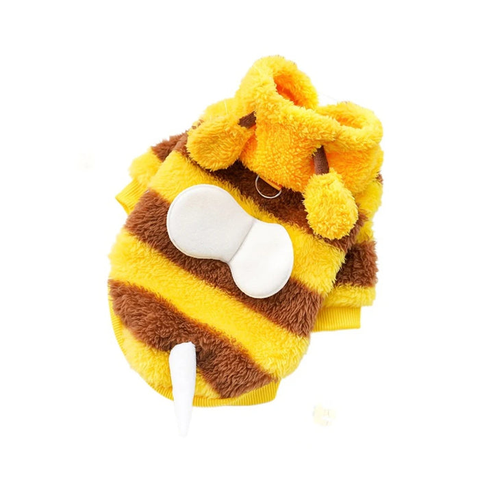 1.5-10kg Puppy Pet Clothes Bee Style Plush Costume Cat Pet Clothes Autumn Winter Plush Warm Clothing Dog Clothes For Small Dogs