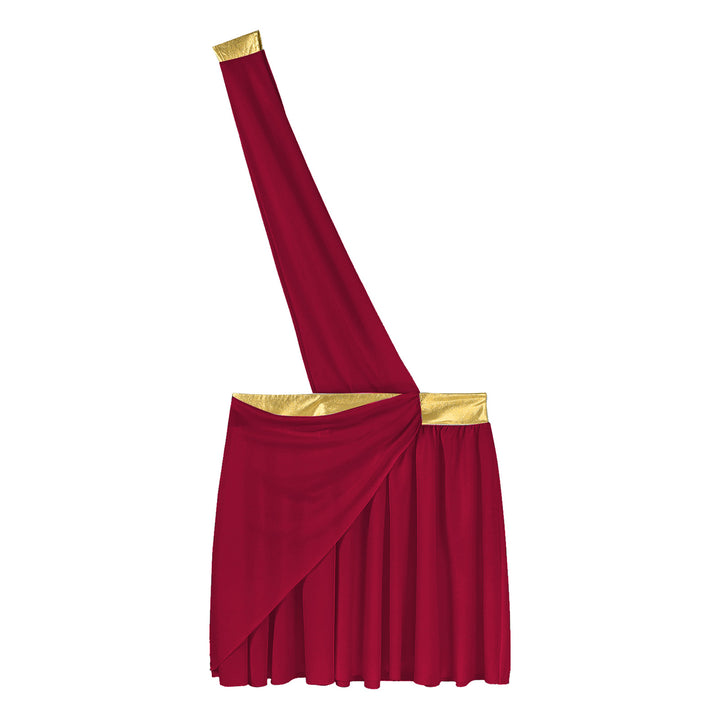 Halloween Ancient Greek Warrior Cosplay Costume Mens One Shoulder Strap Contrast Color Ruffle Skirt Carnival Theme Party Wear
