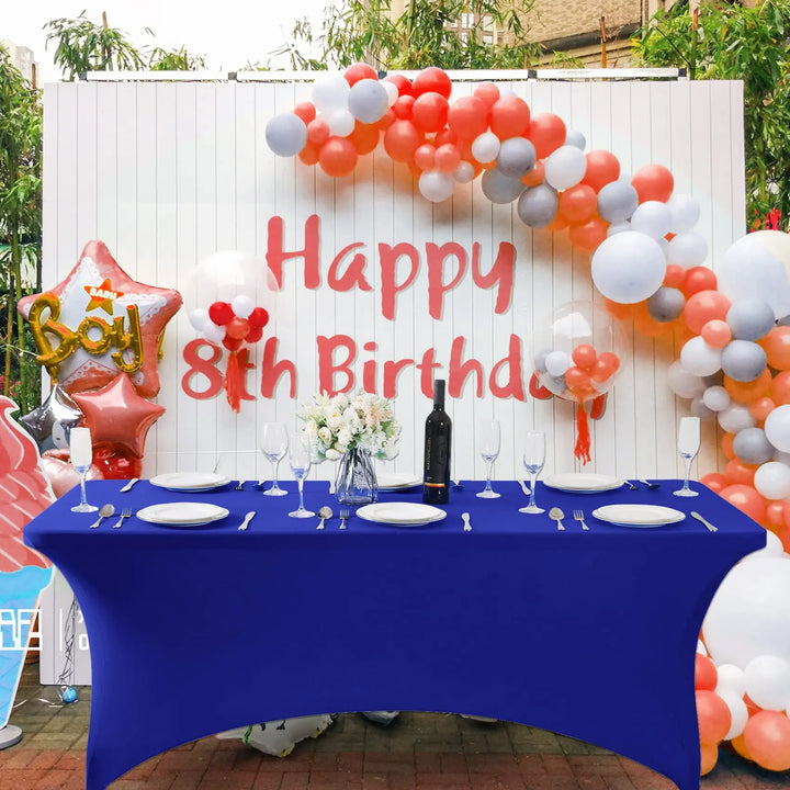 1Pc Spandex Table Cover for 6FT/4FT Table Universal Fitted Stretch Tablecloth for Party, Banquet, Wedding and Events