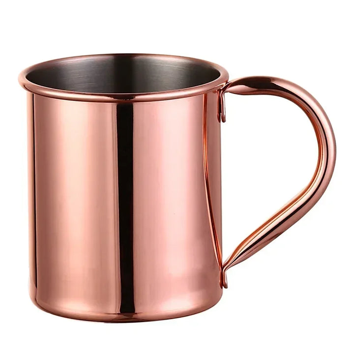 Moscow Mule Mug Pure Copper Solid Smooth without Inside Liner for Cocktail Coffee Beer Milk Water Cup Home Bar Drinkware
