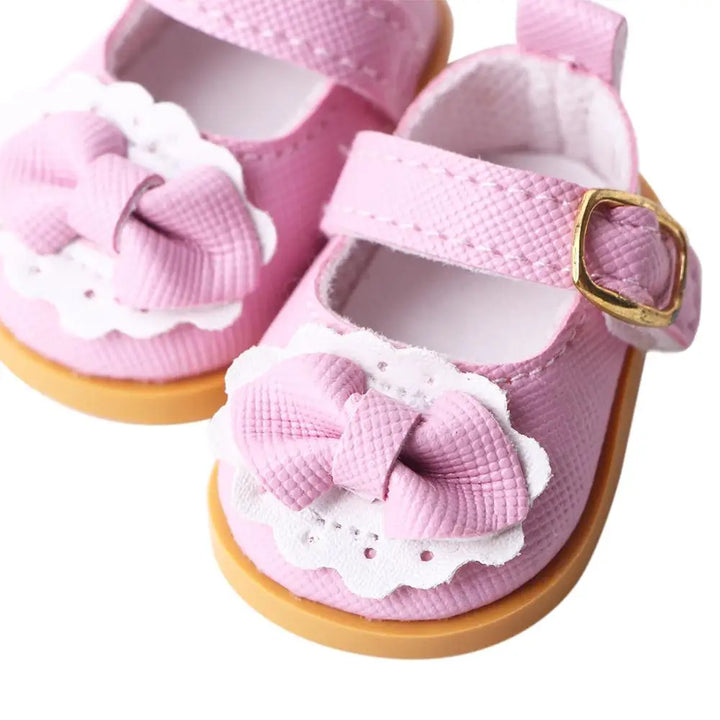 Kids Toy DIY Doll 14 Inches Cotton Doll 5.5cm Handmade Boots Mini Bow Shoes Doll Casual Shoes Doll Leather Shoes Doll Shoes