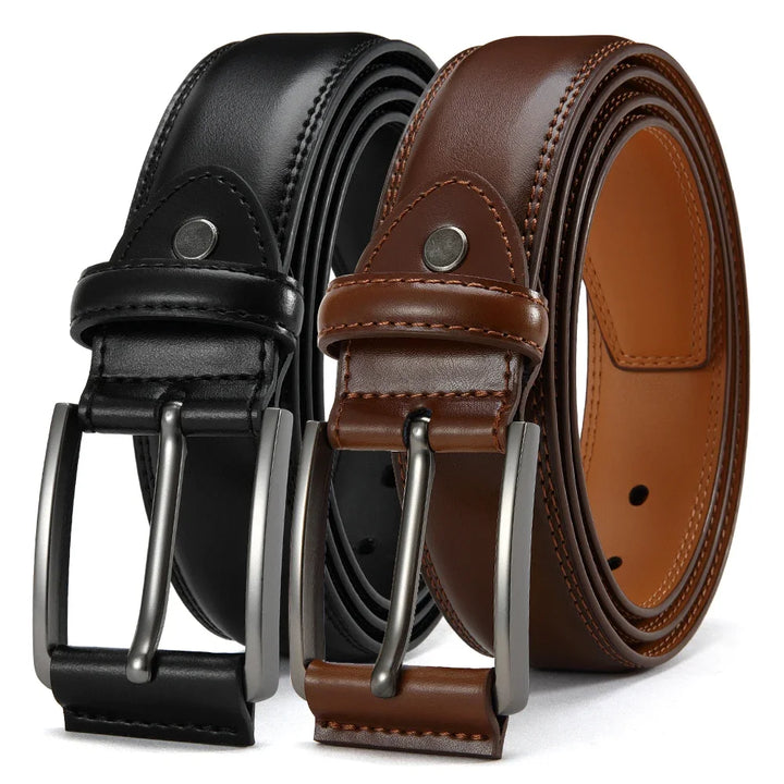 Men Belts High Quality Genuine Leather LONG Large Pin Buckle Metal Automatic Buckle Male Belts Strap Male