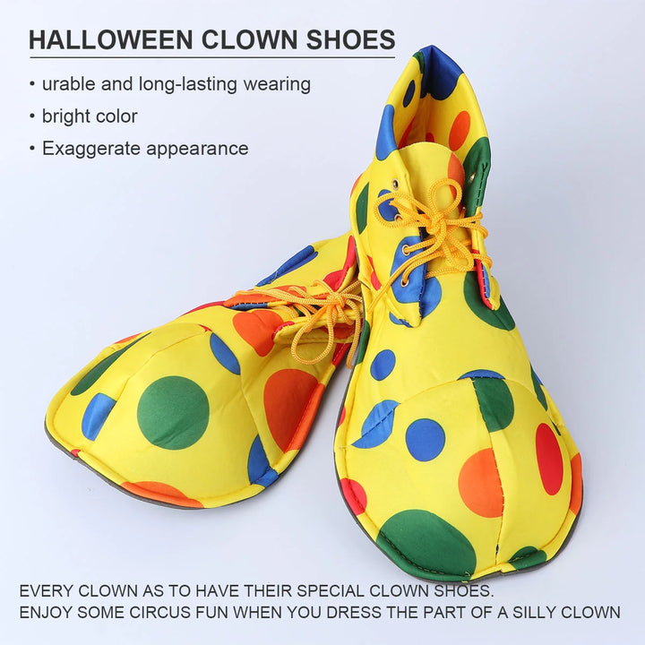 1 Pair Clown Shoes Halloween Clown Shoes Cover Costumes Accessories Unisex Adult Comedy Fancy Costume Party Events Supplies