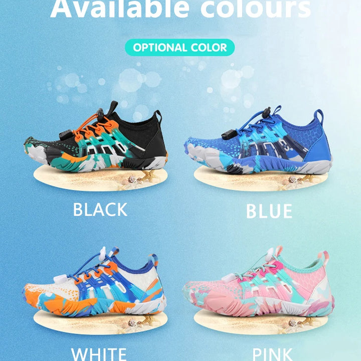 Kids Quick-Drying Water Shoes Anti Slip Wear-Resistant Cushioning Prevention Soft Breathable Sneakers Kids Barefoot Shoes ﻿
