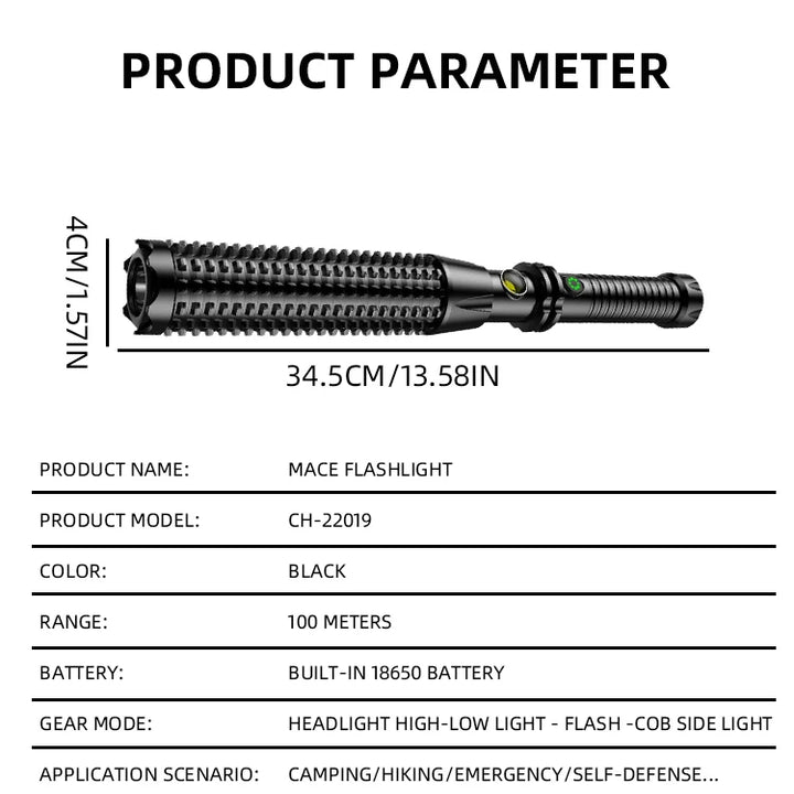 Wolf Tooth Lamp Rod Strong Light Charging Outdoor Super Bright Multi Functional Vehicle Retractable Self Defense Window Patrol