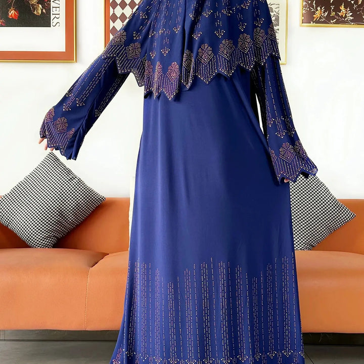 Two Piece Set Hijab Prayer Clothes Muslim Abaya Set Women Prayer Garment Dress Hijab Long Khimar Long Dress Sets Islamic Ramadan