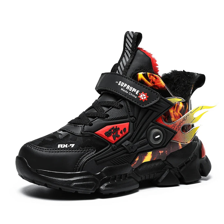 Winter Kids Shoes Boys Non-slip Sport Shoes Outdoor Snow Ankle Boots Waterproof Warm Sneakers Child High Top Cotton Casual Shoes