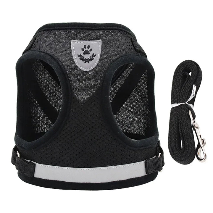Dog Harness Lead Leash Set Adjustable Reflective Escape Proof Pet Mesh Vest Harness Puppy Dog Collar Small Dog Cat Pet Supplies