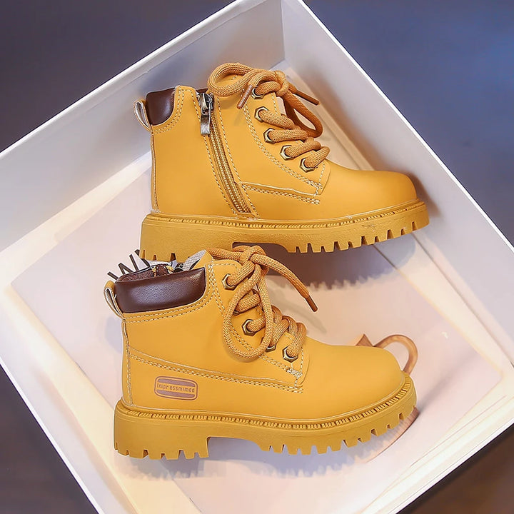 Kids Ankle Boots for Boys Girls 2025 New Autumn Toddler Hiking Boots Breathable Non-slip Korean School Shoes for Rainy Season