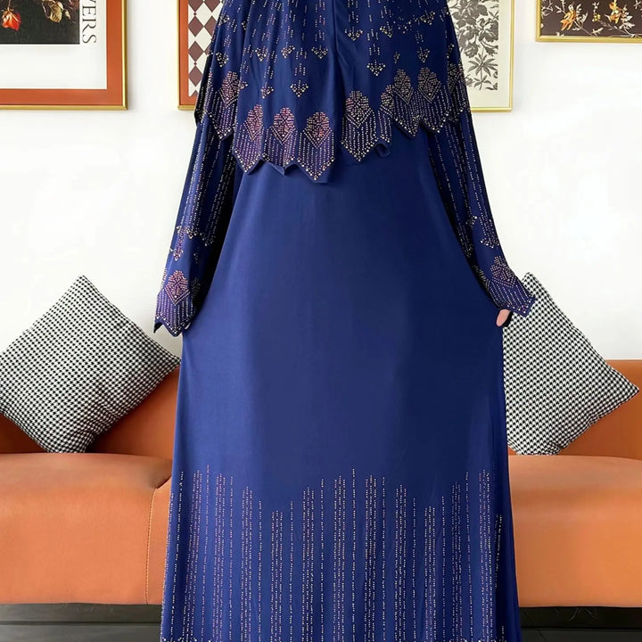 Two Piece Set Hijab Prayer Clothes Muslim Abaya Set Women Prayer Garment Dress Hijab Long Khimar Long Dress Sets Islamic Ramadan