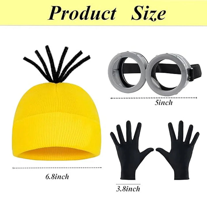 Halloween Party Costumes Little Yellow Man Cosplay Movie Cartoon Funny Dress Up Magical Thief Dad Gray Striped Scarf