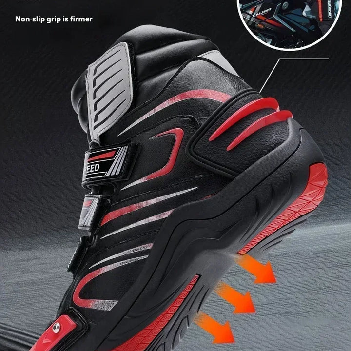 Boots Motorbike Racing Ankle Men Leather Motos Breathable Anti Slip Wear-resistant Riders Length Shoes 2025 New Motorcycle Boots