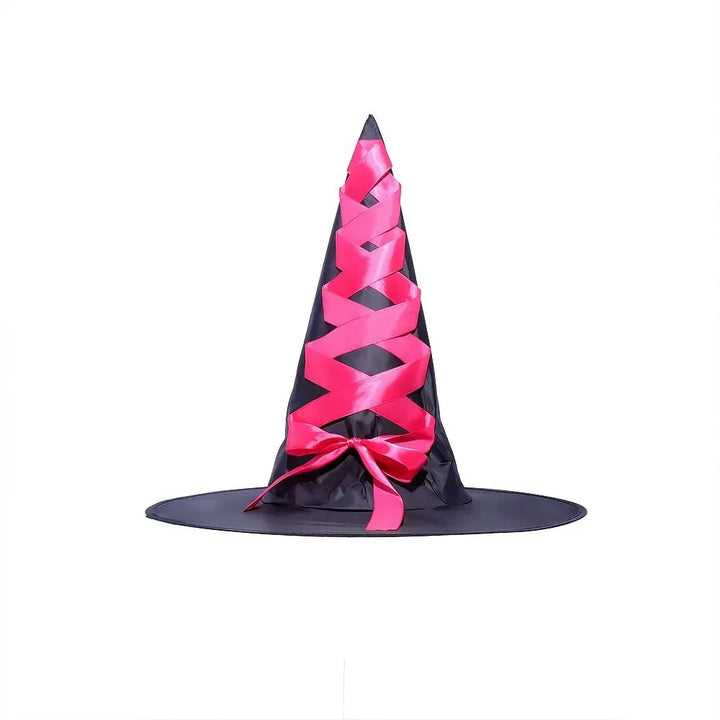 3D Halloween Witch Hat DIY Eye-catching Halloween Broom Ornaments Cartoon Witch Dress Up Ornaments Decor Accessories