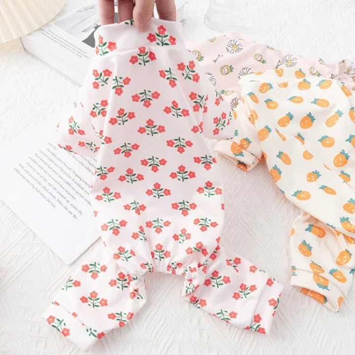 Pet Dog Clothes for Small Dogs Soft Warm Dog Jumpsuits Fashion Print Puppy Pajamas Cute Cat Sleepingwear Pet Onesie Dog Overalls