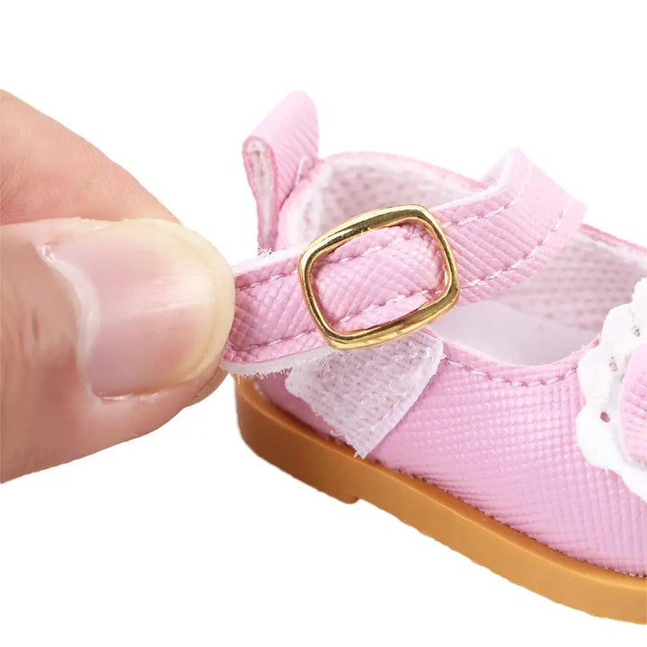 Kids Toy DIY Doll 14 Inches Cotton Doll 5.5cm Handmade Boots Mini Bow Shoes Doll Casual Shoes Doll Leather Shoes Doll Shoes