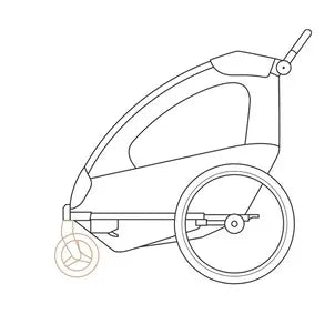 Pet Bicycle Trailer, Steel Pipe Material Waterproof Fabric, Safety Reflective Strip Design Suitable for Traveling with Pets